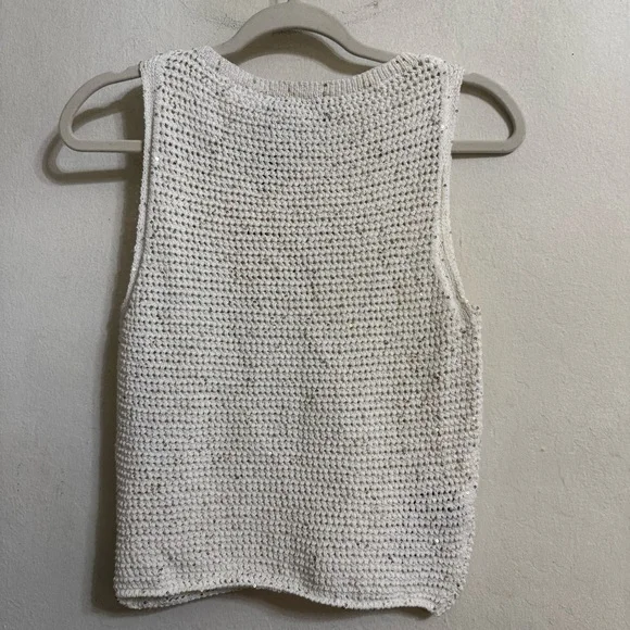 Mango Cream Open-Knit Sleeveless Tank - Picture 8 of 8